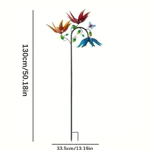 Sale OBOSOE Vinddriven blomster-vindmölla – färgglad trädgårdsdekor, gårdsprydnad, utomhusskulptur Vinddekoration