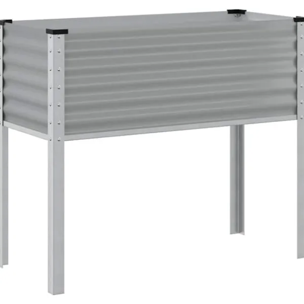 vidaXL Odlingslåda grå 100x45x90 cm stål