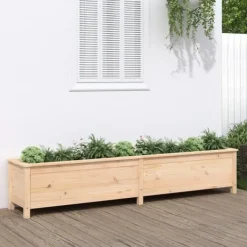 vidaXL Odlingslåda på ben 199,5x40x39 cm massiv furu