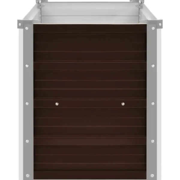 Outlet Odlingslåda upphöjd brun 100x40x45 cm galvaniserat stål Krukor & Växtbehållare