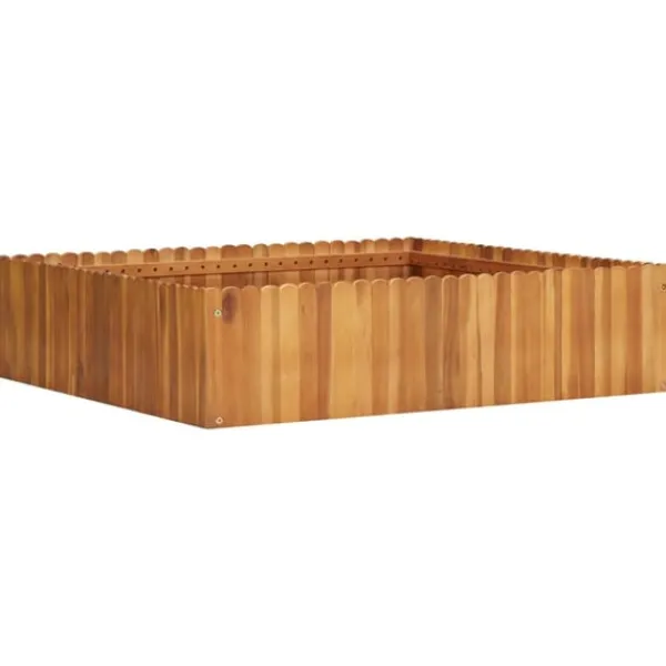 Hot Odlingslåda upphöjd 100x100x25 cm massivt akaciaträ Planteringsbänkar