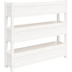 vidaXL Odlingslåda vit 112x25x104,5 cm massiv furu