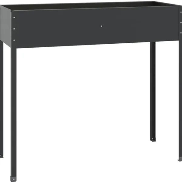 Outlet Odlingslådor 2 st - Galvaniserat stål, höga ben | Färg: Antracit | Storlek: 120x50x80 cm Planteringsbänkar