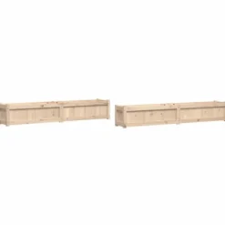 Discount Odlingslådor i massiv furu - 2 st planteringslådor | Färg: Naturlig | Storlek: Standard Planteringsbänkar