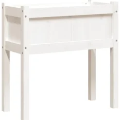 Sale Odlingslådor med ben vit 70x31x70 cm massiv furu Planteringsbänkar