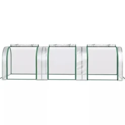 Outsunny Folietunnel, Växthus i Stål och PVC, Transparent, 295x100x80 cm