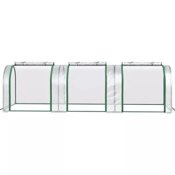 Outsunny Folietunnel, Växthus i Stål och PVC, Transparent, 295x100x80 cm