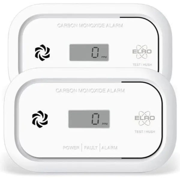 Pack med 2 Kolmonoxid Detektorer ELRO FC5003 | Sensor 10 År | med Visning | 2 Stycken