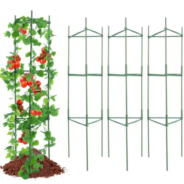 6-pack tomatburar, 48" stödbur för tomatplantor, hållbar trädgårdslösning, lätt att installera