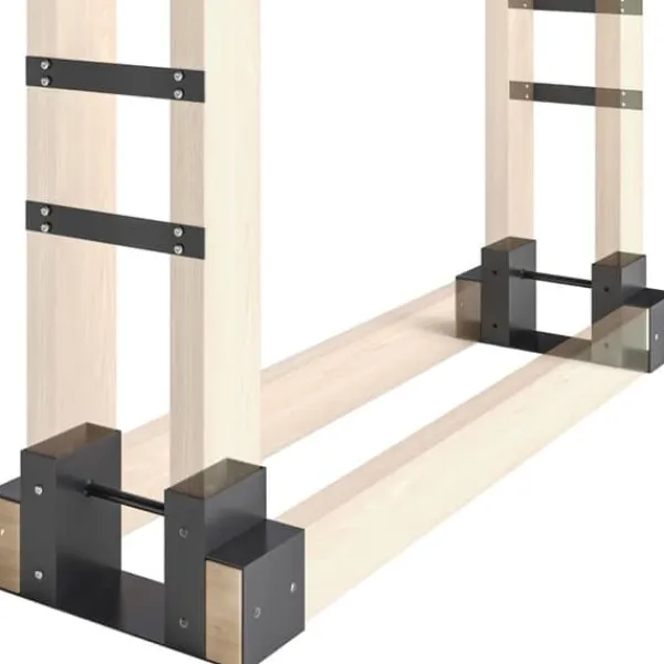 Hot 2-pack vedställ för inomhus 33,5×10×15,5 cm, justerbar längd, metall, svart Tillbehör Till Vedeldade Kaminer & Öppna Spisar