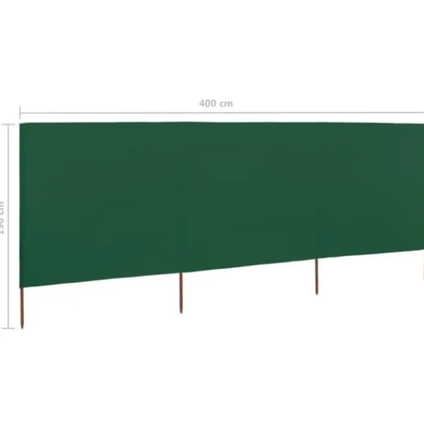 Hot 3-panelers vindskydd i högkvalitativt tyg | Färg: Grön | Storlek: 400x160 cm Vinddekoration