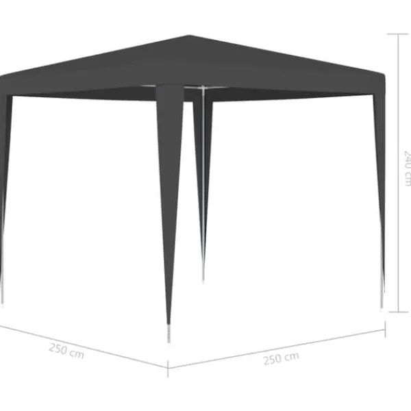 Partytält & paviljoner - Living Professionellt partytält 2,5x2,5 m antracit 90 g/m²
