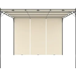 Partytält & paviljoner - Living Trädgårdspaviljong med draperier 4x3x2,25 m gräddvit