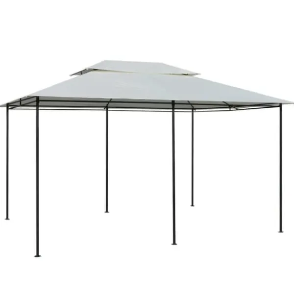 vidaXL Paviljong med draperier 4x3 m vit