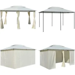 Sale Paviljong med draperier 4x3 m vit - Paviljong - Paviljonger - Home & Living Tält & Lusthus