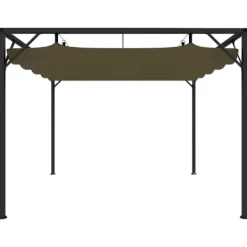 vidaXL Paviljong med infällbart tak 3x3 m taupe 180 g/m²