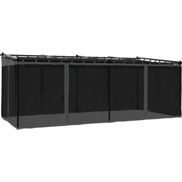 vidaXL Paviljong med nätväggar antracit 6x3 m stål