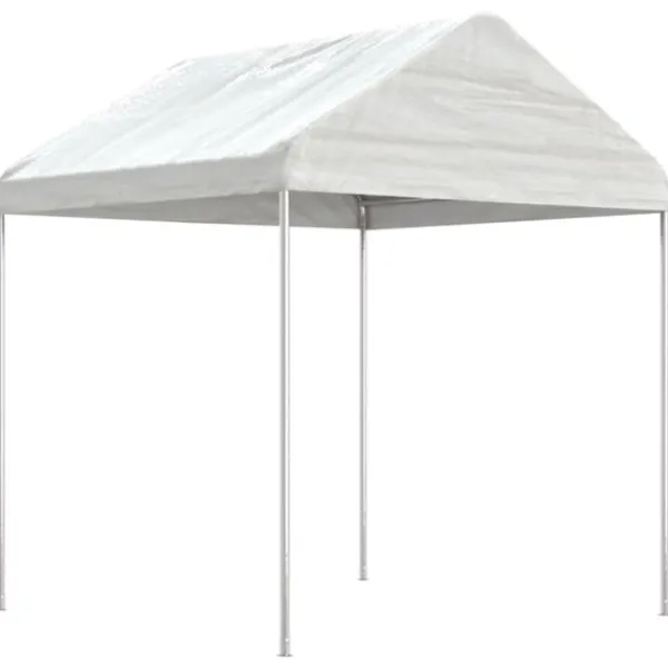 Clearance Paviljong med tak vit 13,38x2,28x2,69 m polyeten Tält & Lusthus