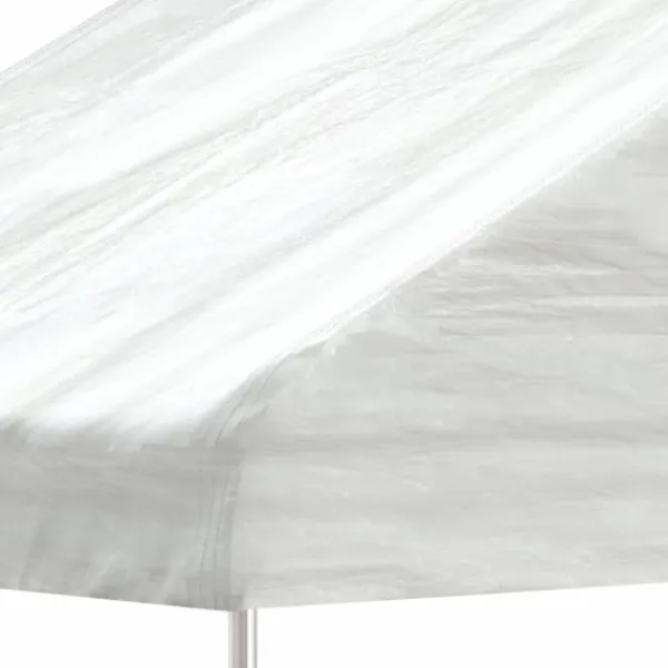 Clearance Paviljong med tak vit 13,38x2,28x2,69 m polyeten Tält & Lusthus