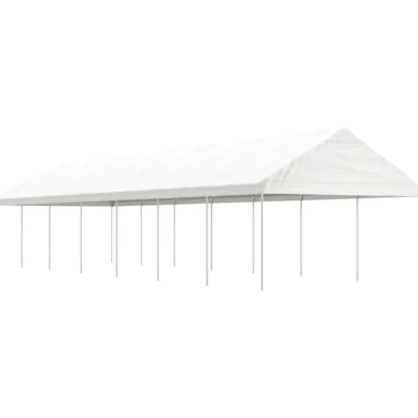 vidaXL Paviljong med tak vit 15,61x4,08x3,22 m polyeten