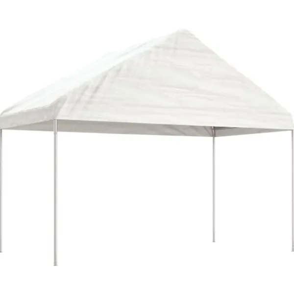 vidaXL Paviljong med tak vit 15,61x4,08x3,22 m polyeten