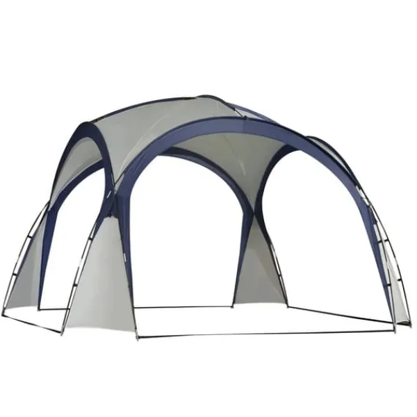 Paviljongtak - 3,5 x 3,5 m - Polyester/bomull - Med krokar och bärväska - Blå
