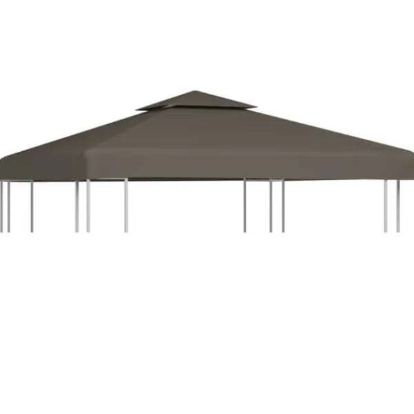 vidaXL Paviljongtak med ventilering 310 g/m² 3x3 m taupe
