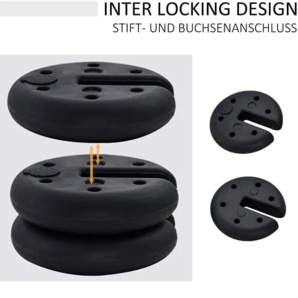 Paviljongvikt, fyllbar upp till 5 kg, HDPE, svart, Ø25x6 cm