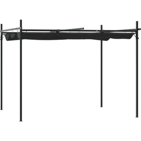 vidaXL Pergola med infällbart tak antracit 295x292x230 cm