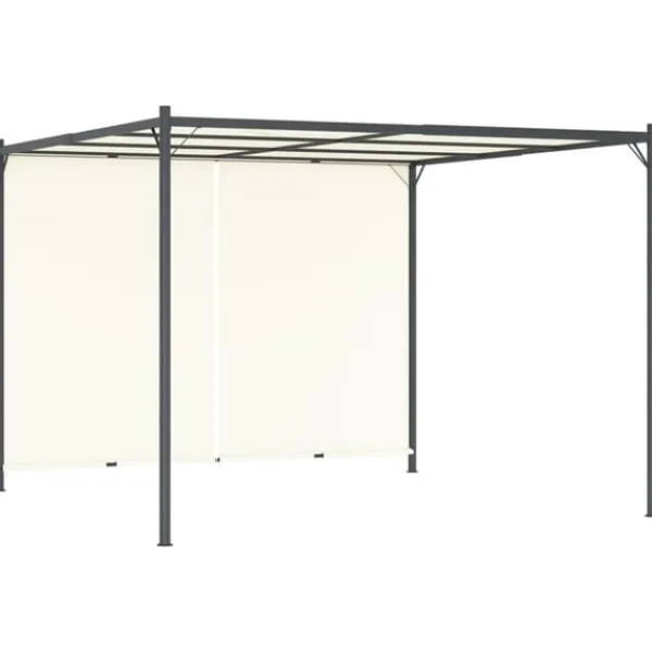 Hot Pergola med justerbart tak gräddvit 3x3 m stål Valvbågar, Spaljéer, Bersåer & Pergolor