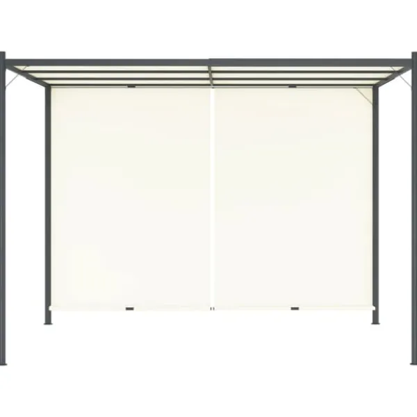 Hot Pergola med justerbart tak gräddvit 3x3 m stål Valvbågar, Spaljéer, Bersåer & Pergolor