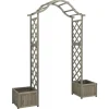 Best Pergola med odlingslåda grå massivt granträ Valvbågar, Spaljéer, Bersåer & Pergolor
