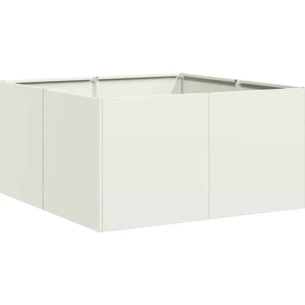 Hot Planteringskärl vit 80x80x40 cm kallvalsat stål Krukor & Växtbehållare
