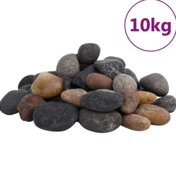 Sale Polerad småsten 10 kg - Dekorativ natursten för akvarier och trädgårdar | Färg: Blandade | Storlek: 5-8 cm Trädgårdsstenar & Klivstenar