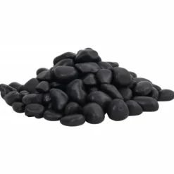 Polerad småsten 10 kg - Dekorativ akvarium- och trädgårdssten | Färg: Svart | Storlek: 2-5 cm