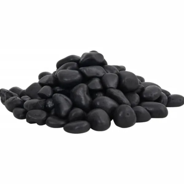 Polerad småsten 10 kg - Dekorativ akvarium- och trädgårdssten | Färg: Svart | Storlek: 2-5 cm