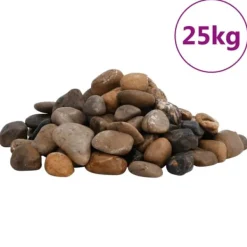 New Polerad småsten 25 kg blandade färger 2-5 cm Trädgårdsstenar & Klivstenar