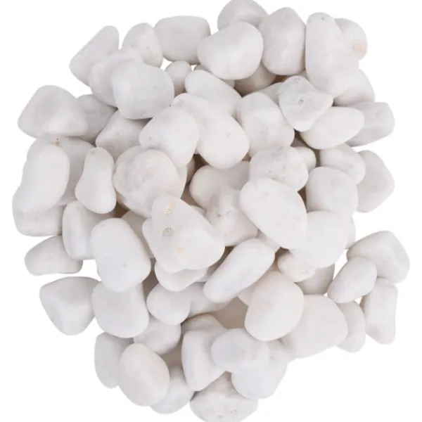 vidaXL Polerad småsten 25 kg vit 2-5 cm