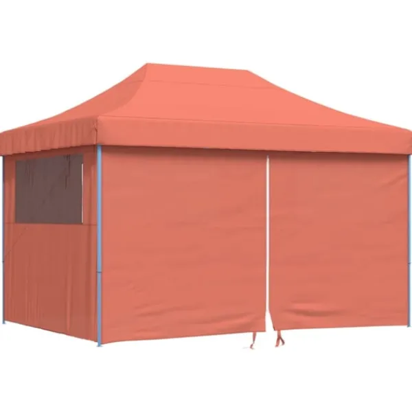 Outlet Pop-Up hopfällbart partytält med 4 sidoväggar terrakotta Tält & Lusthus