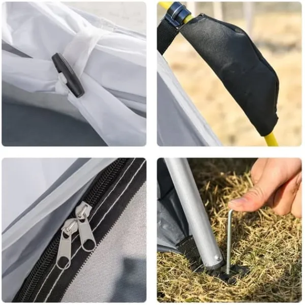 Pop-up kupoltält 4 pers, lätt & stabilt, UV50+, krokar, dörr/fönster, 1000 mm vattenpelare
