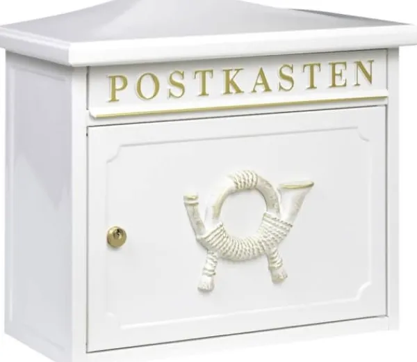 Postbox Burg Wächter SYLT 1883 W Stålplatta Vit Nyckellås