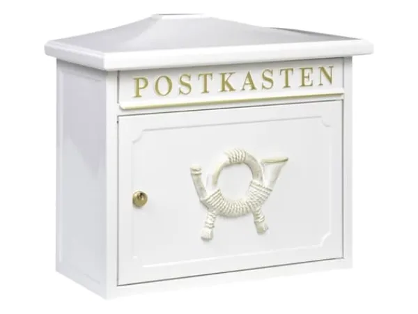 Postbox Burg Wächter SYLT 1883 W Stålplatta Vit Nyckellås