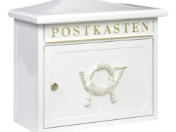 Postbox Burg Wächter SYLT 1883 W Stålplatta Vit Nyckellås
