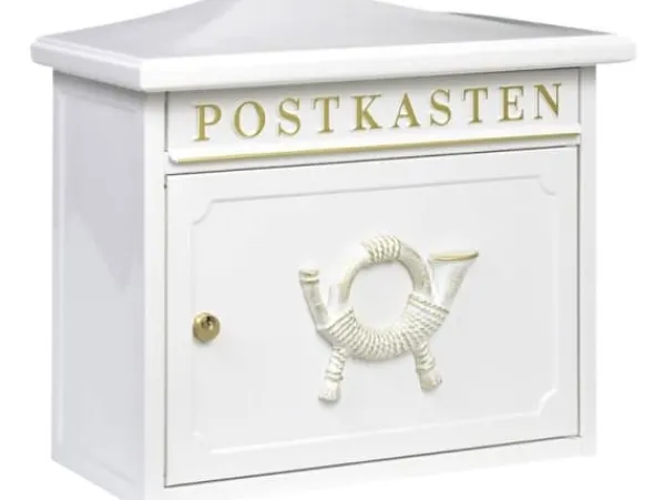 Postbox Burg Wächter SYLT 1883 W Stålplatta Vit Nyckellås