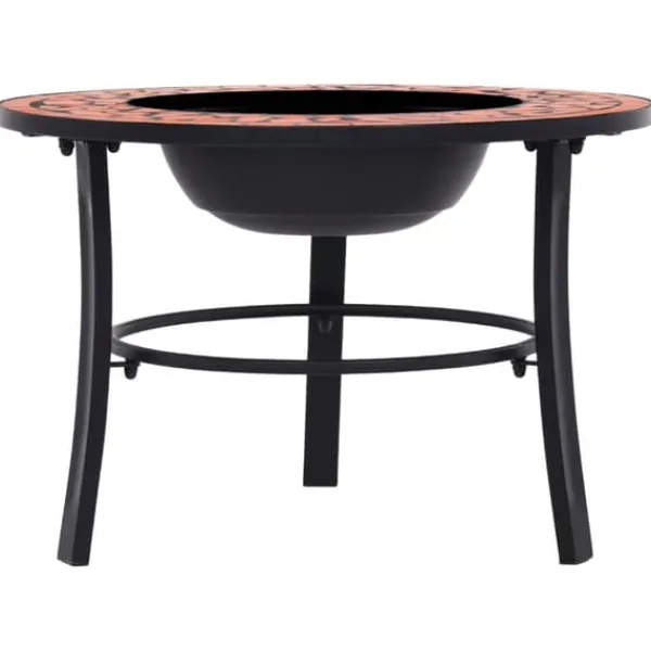 Clearance Öppna spisar - Living Eldfat med mosaik terrakotta 68cm keramik Öppna Spisar