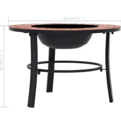 Clearance Öppna spisar - Living Eldfat med mosaik terrakotta 68cm keramik Öppna Spisar