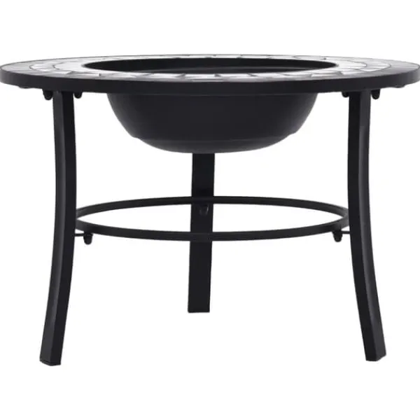 Sale Öppna spisar - Living Eldfat med mosaik svart och vit 68cm keramik Öppna Spisar