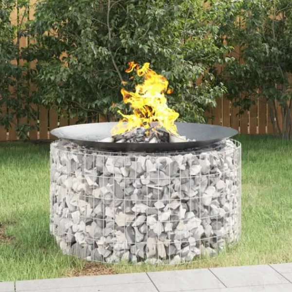 Öppna spisar - Living Gabion för eldstad Ø 100 cm galvaniserat järn