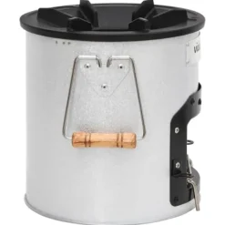 Discount Öppna spisar - Living Vedeldad campingspis silver 45x25x26 cm stål Öppna Spisar