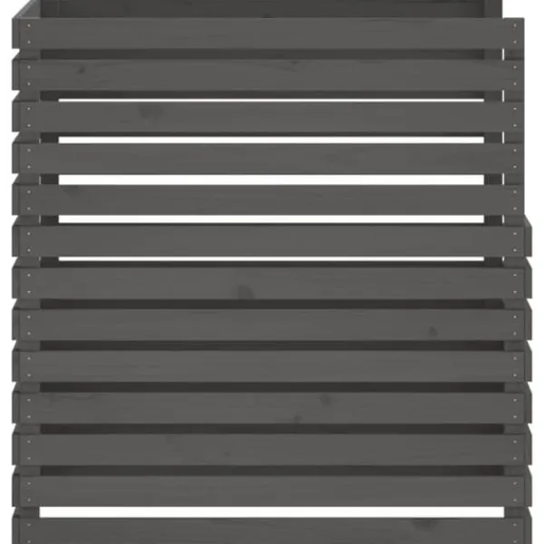 Praktisk kompostlåda i massiv furu - Samla organiskt avfall | Färg: Grå | Storlek: 100x100x102 cm